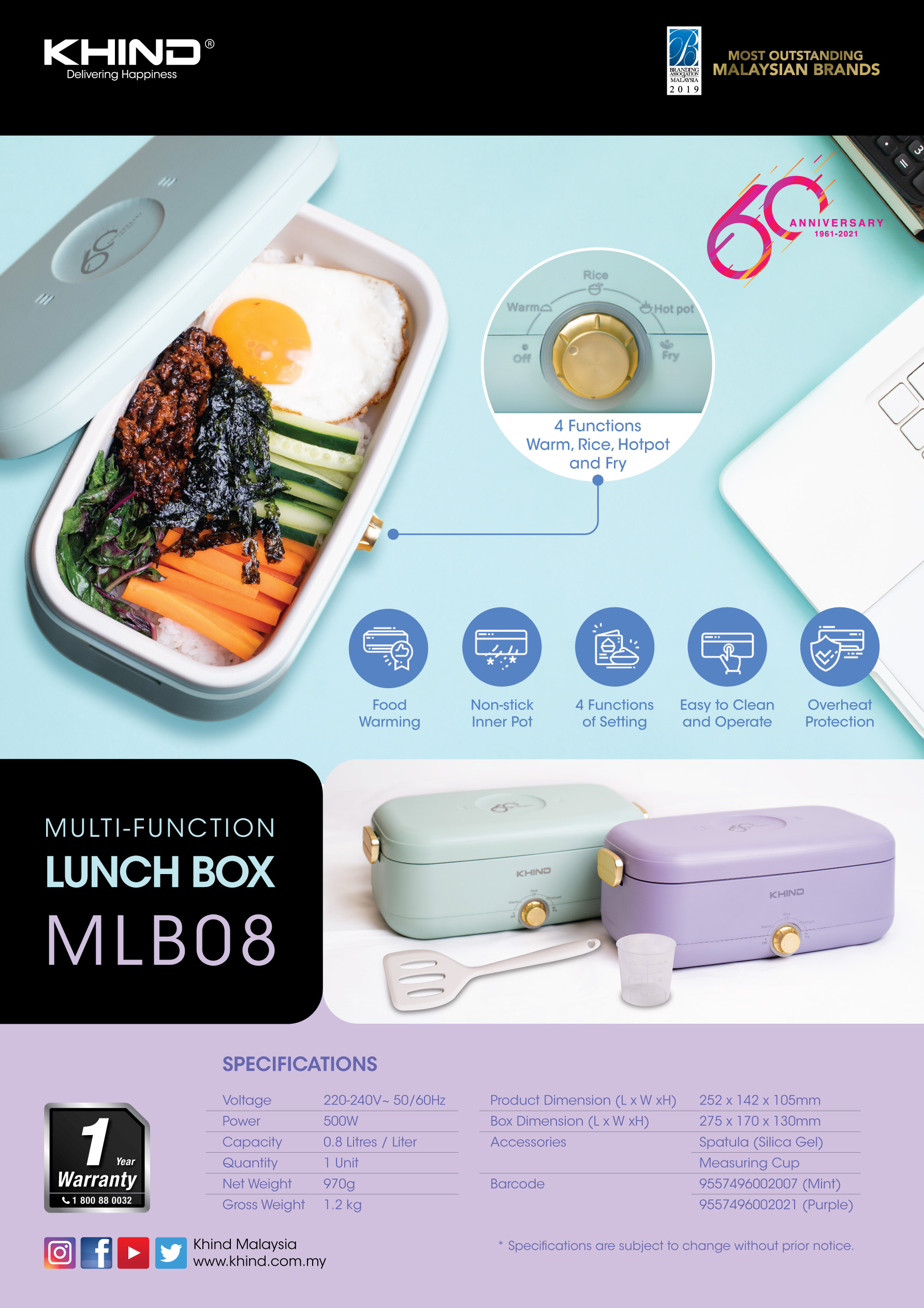 Electric Lunch Box Multifunction Rice Cooker Food Warmer